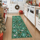Pascal Christmas Washable World Moroccan Green Rug Area Rugs Lahome