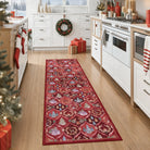 Pascal Christmas Washable World Moroccan Red Rug Area Rugs Lahome 2' x 6'