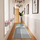 Sarrah Washable Modern Minimalism Rainbow Blue Runner Rug Runner Rugs Lahome