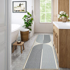 Sarrah Washable Modern Minimalism Rainbow Blue Runner Rug Runner Rugs Lahome