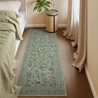 Solace Washable Boho French Elegant Floral Green Rug Rugs Lahome