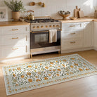 Solace Washable Boho French Elegant Floral Yellow Rug Rugs Lahome