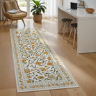 Solace Washable Boho French Elegant Floral Yellow Rug Rugs Lahome