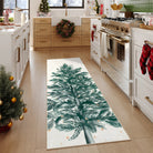 Velours Christmas Washable Tree and Snowflake Beige Rug Area Rugs Lahome