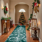 Velours Christmas Washable Tree and Snowflake Green Rug Area Rugs Lahome