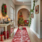 Velours Christmas Washable Tree and Snowflake Red Rug Area Rugs Lahome