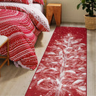 Velours Christmas Washable Tree and Snowflake Red Rug Area Rugs Lahome