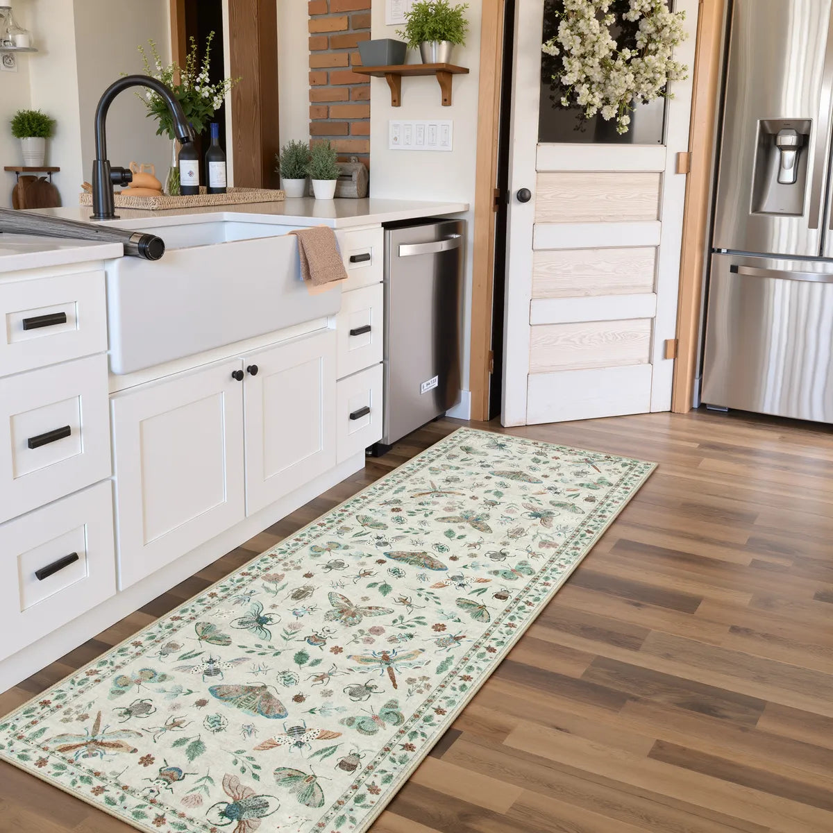 Vionnet Washable Modern Parisian Insect Beige Rug1 Clearance Rugs Lahome