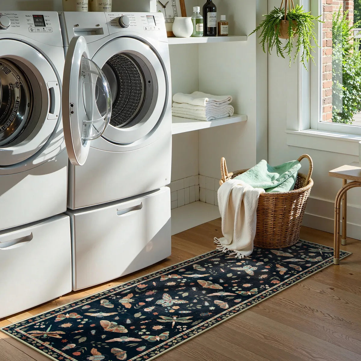 Vionnet Washable Modern Parisian Insect Black Rug Rugs Lahome