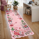 Flore Washable Boho Modern Parisian Floral Scalloped Pink Rug Area Rugs Lahome