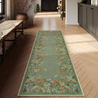 Solene Washable Modern Blooming Floral Garden Green Rug Area Rugs Lahome