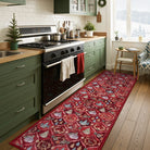 Pascal Christmas Washable World Moroccan Red Rug Area Rugs Lahome 2' x 8'