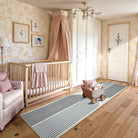 Sarrah Washable Modern Minimalism Rainbow Blue Runner Rug Runner Rugs Lahome