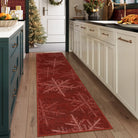 Perle Christmas Washable Crystal Snowflake Red Rug Area Rugs Lahome