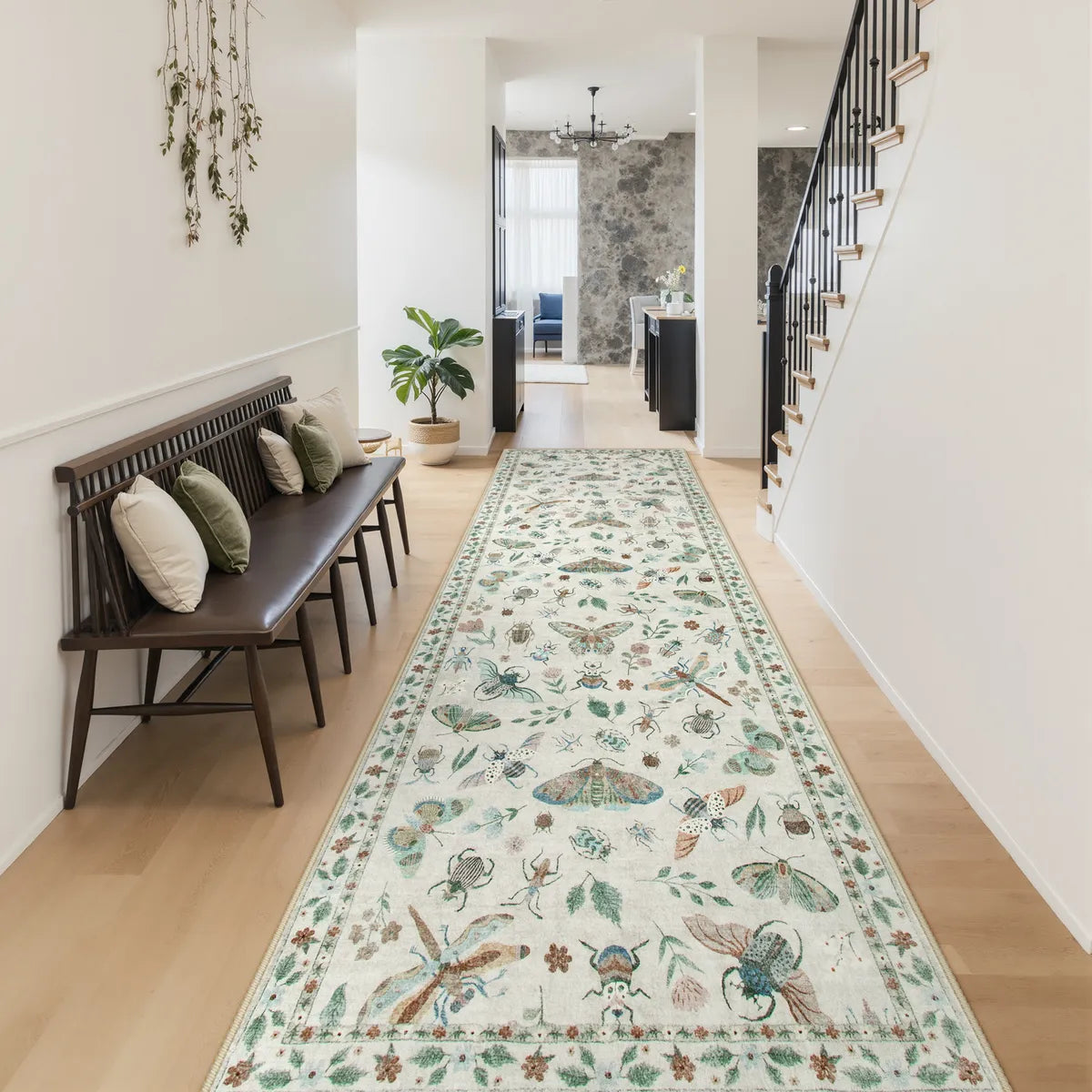 Vionnet Washable Modern Parisian Insect Beige Rug1 Clearance Rugs Lahome