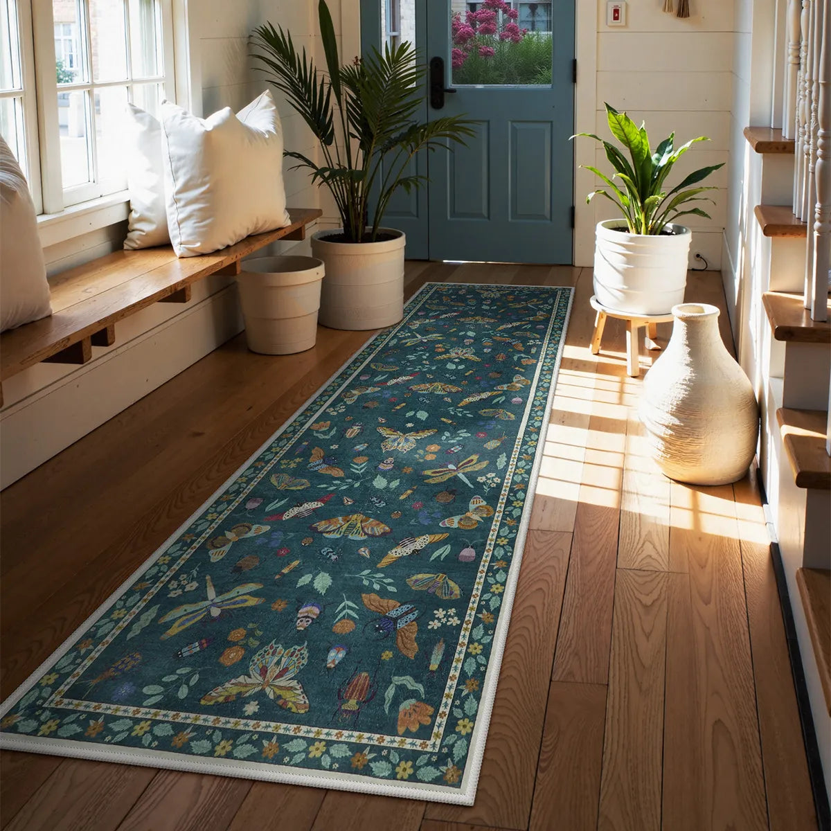 Vionnet Washable Modern Parisian Insect Green Area Rug Clearance Rugs Lahome