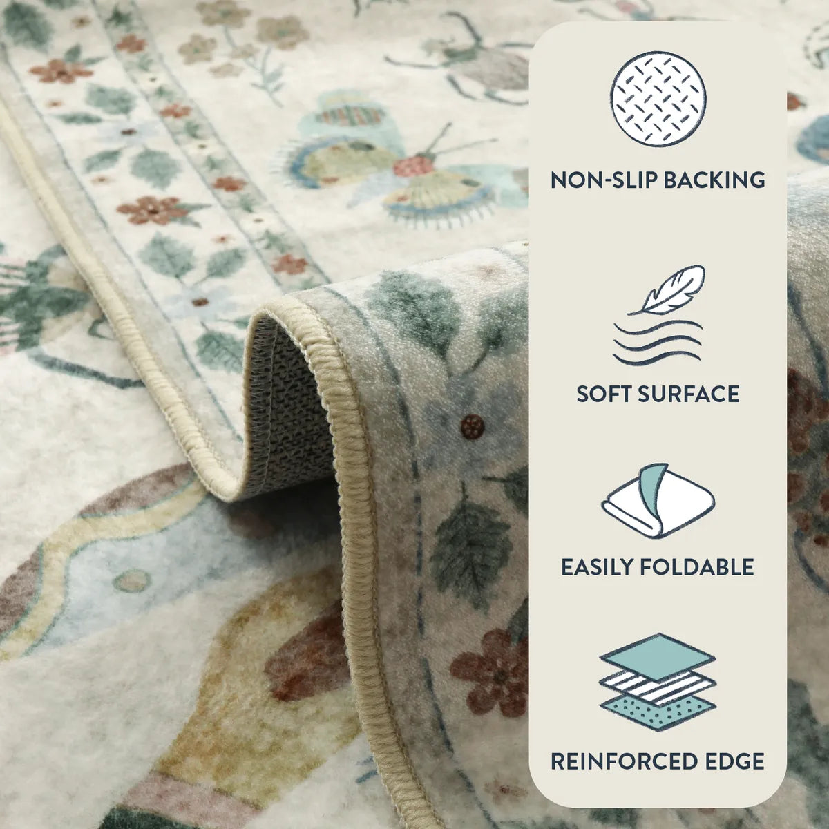 Vionnet Washable Modern Parisian Insect Beige Rug1 Clearance Rugs Lahome