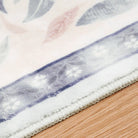 Liliane Washable Vintage Floral Grey Purple Rug Rugs Lahome