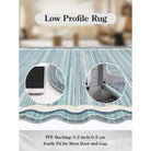 Estelle Washable Modern Abstract Bordered Scalloped Blue Rug Irregular Rugs Lahome