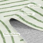 Darrell Washable Abstract Rainbow Stripe Green/White Rug Area Rugs Lahome