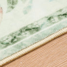 Liliane Washable Vintage Floral Green Rug Rugs Lahome