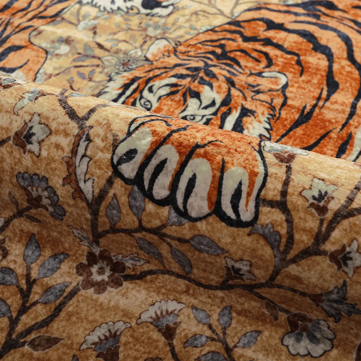 Rava Washable Wild Tiger Desert Yellow Rug Area Rugs Lahome