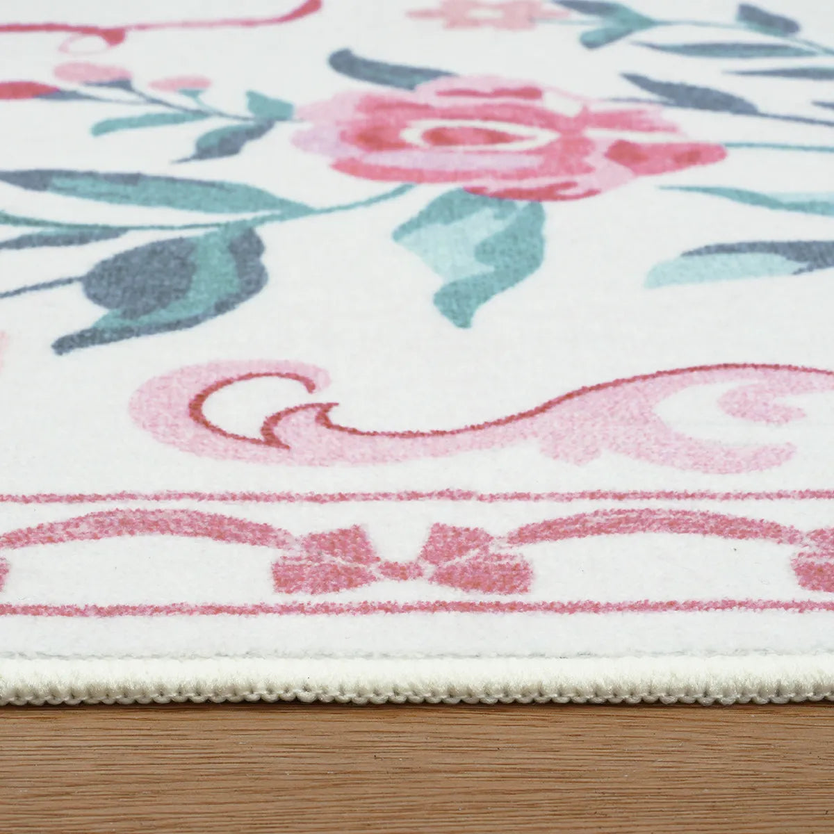 Rosabel Washable Floral Bows Pink Rug Area Rugs Lahome