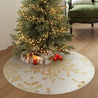 Perle Christmas Washable Crystal Snowflake Gold Rug Rugs Lahome 3' Round