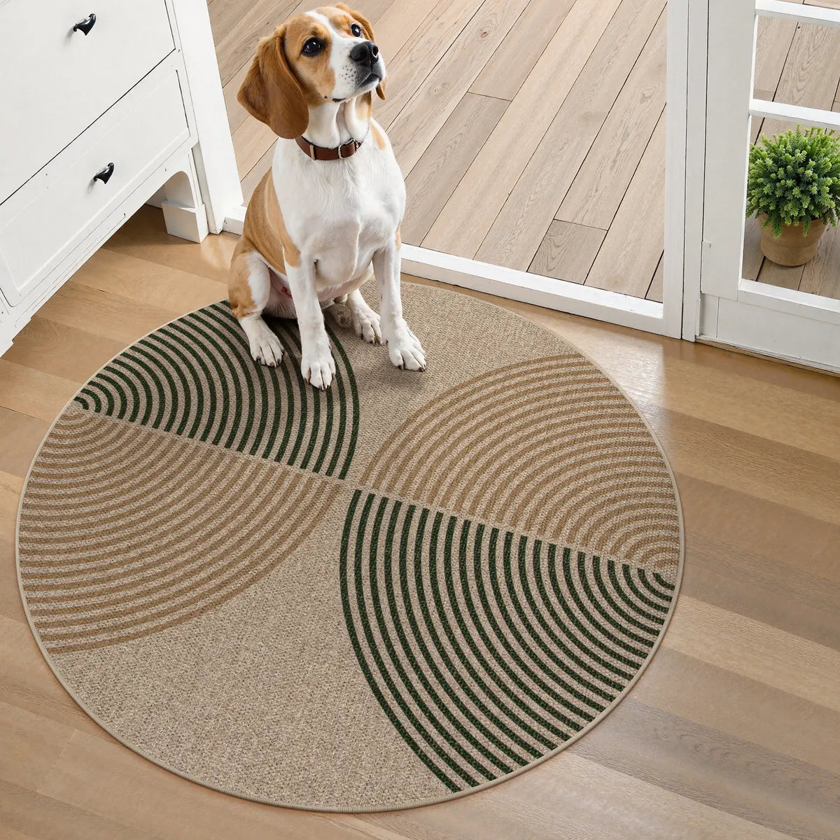 Enfys Washable Modern Rainbow Easy Jute Natural/Beige Indoor/Outdoor Rug Clearance Rugs Lahome
