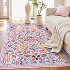 Claude Washable Maximalism Vibrant Blossom Floral Pink Rug Clearance Rugs Lahome 3' x 5'