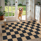 Colette Washable Checkered Easy Jute Black 3x5 Indoor/Outdoor Rug Clearance Rugs Lahome
