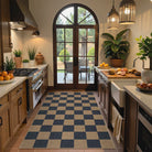 Colette Washable Checkered Easy Jute Blue Indoor/Outdoor Rug Easy Jute Area Rug Lahome