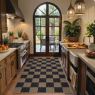 Colette Washable Checkered Easy Jute Dark Brown Indoor/Outdoor Rug Easy Jute Area Rug Lahome