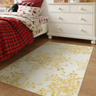 Perle Christmas Washable Crystal Snowflake Gold Rug Rugs Lahome 3' x 5'