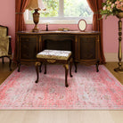 Flavie Washable Boho Parisian Floral Aesthetic Dark Pink Rug Clearance Rugs Lahome