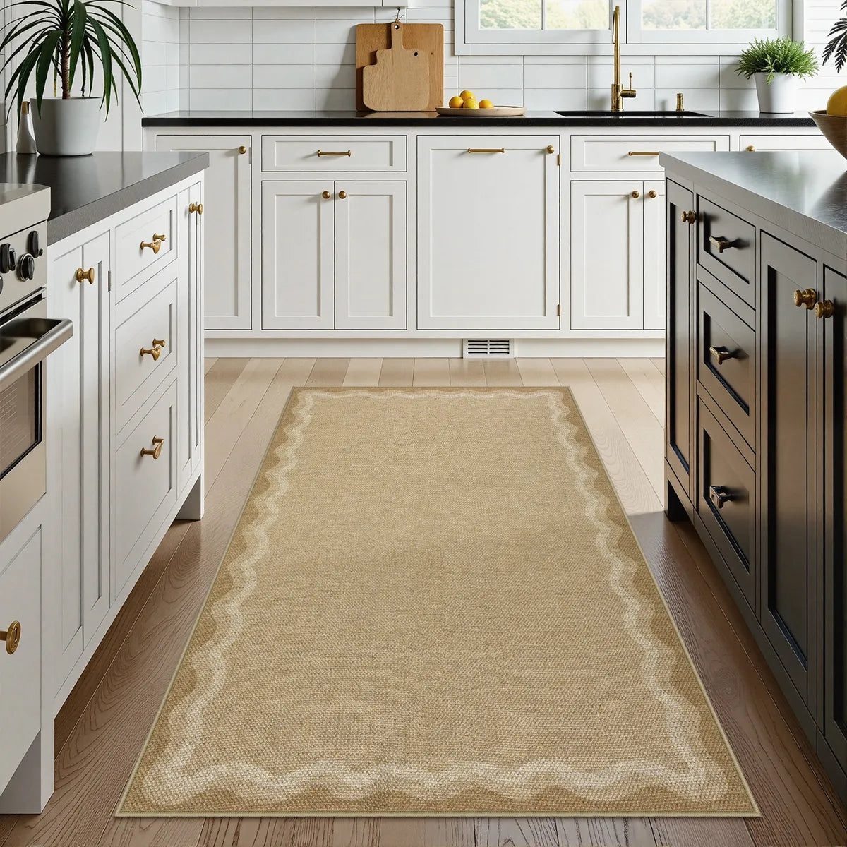 Linoe Washable Gradient Wavy Oatmeal Easy Jute Rug Rugs Lahome