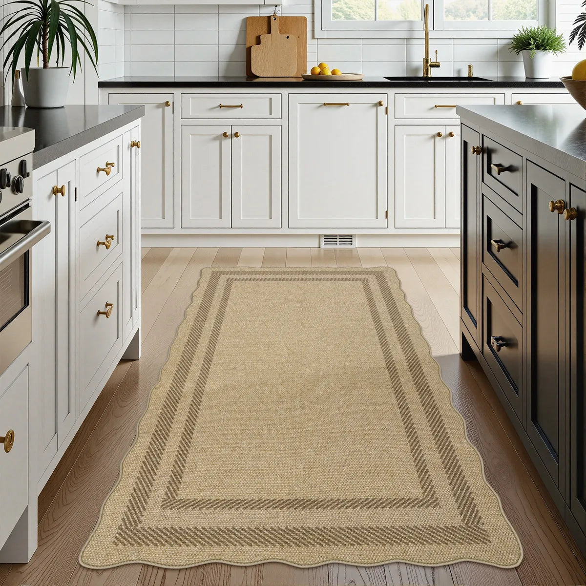 Linoe Washable Layered Wavy Oatmeal Easy Jute Rug Rugs Lahome