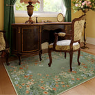 Solene Washable Modern Blooming Floral Garden Green Rug Area Rugs Lahome