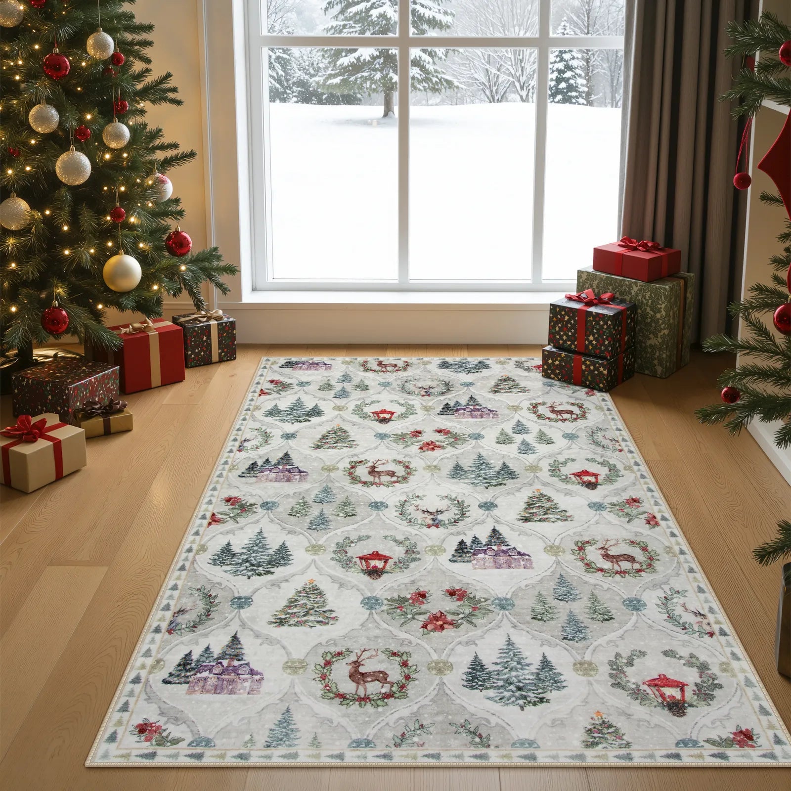 Pascal Christmas Washable World Moroccan Beige Rug Area Rugs Lahome