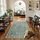 Vionnet Washable Modern Parisian Insect Light Green Rug Area Rugs Lahome 3' x 5'