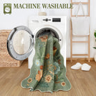 Flore Washable Boho Modern Parisian Floral Scalloped Green Rug Area Rugs Lahome