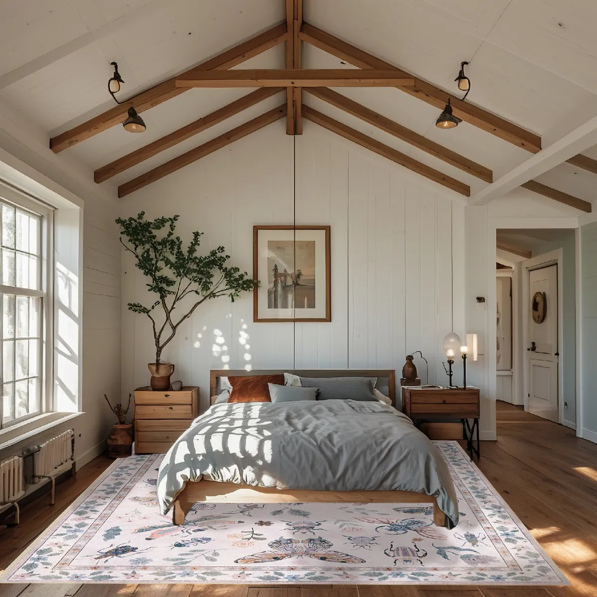 Vionnet Washable Modern Parisian Insect Light Pink Rug1 Area Rugs Lahome