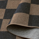 Colette Washable Checkered Easy Jute Dark Brown Indoor/Outdoor Rug Easy Jute Area Rug Lahome