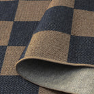 Colette Washable Checkered Easy Jute Blue Indoor/Outdoor Rug Easy Jute Area Rug Lahome