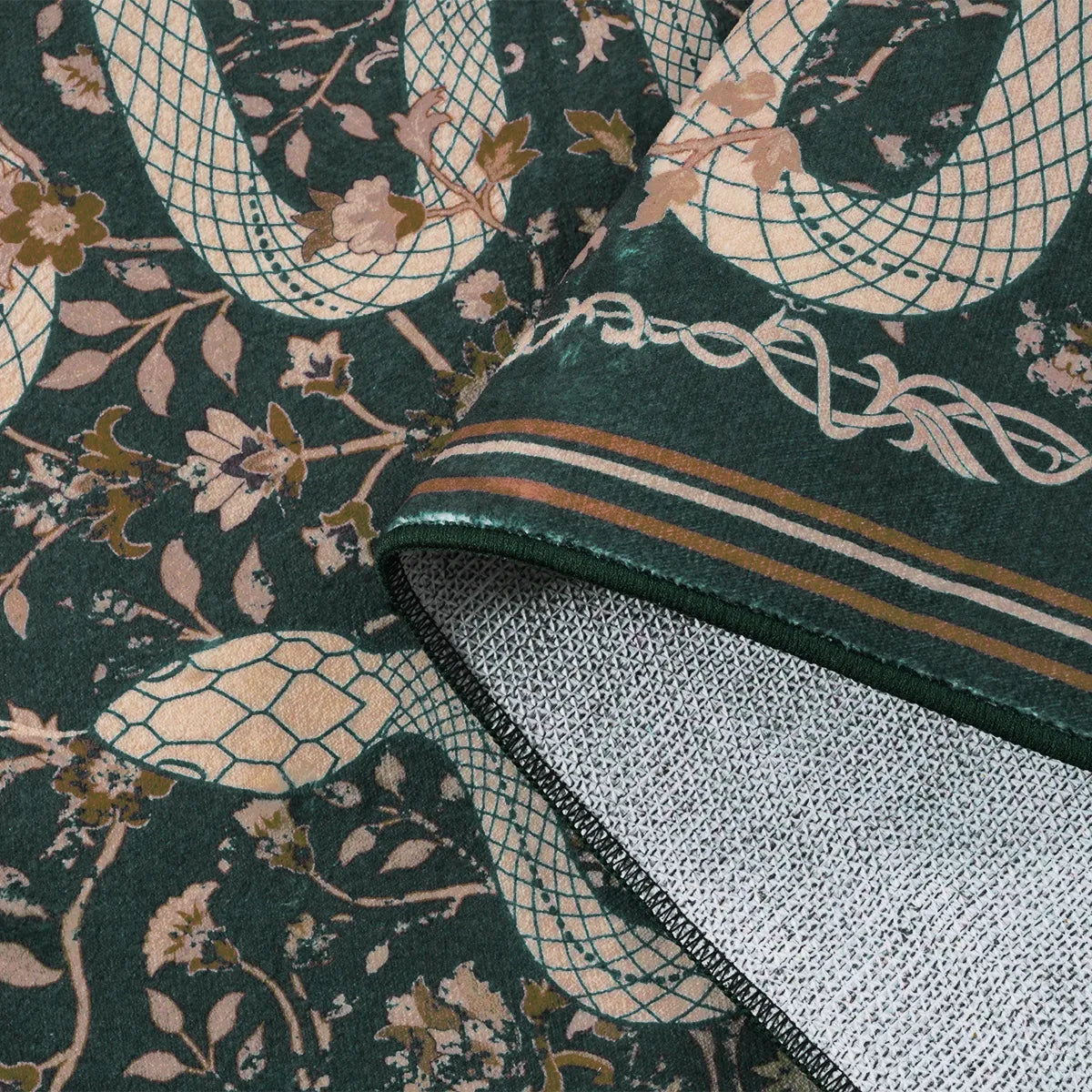 Serpente Washable Mystical Snake Green Rug Area Rugs Lahome