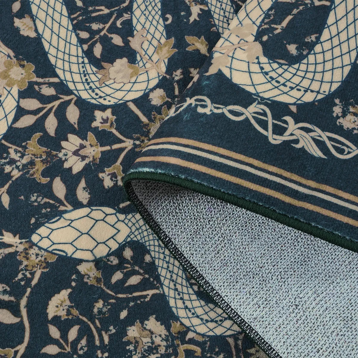 Serpente Washable Mystical Snake Blue Rug Area Rugs Lahome