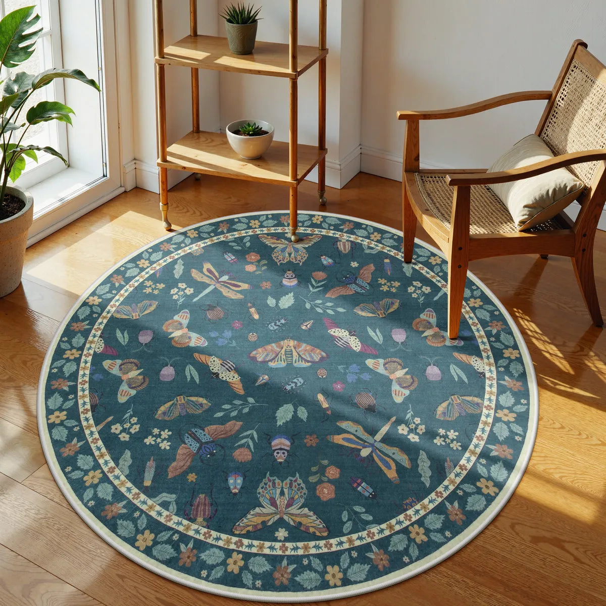 Vionnet Washable Modern Parisian Insect Green Area Rug Clearance Rugs Lahome