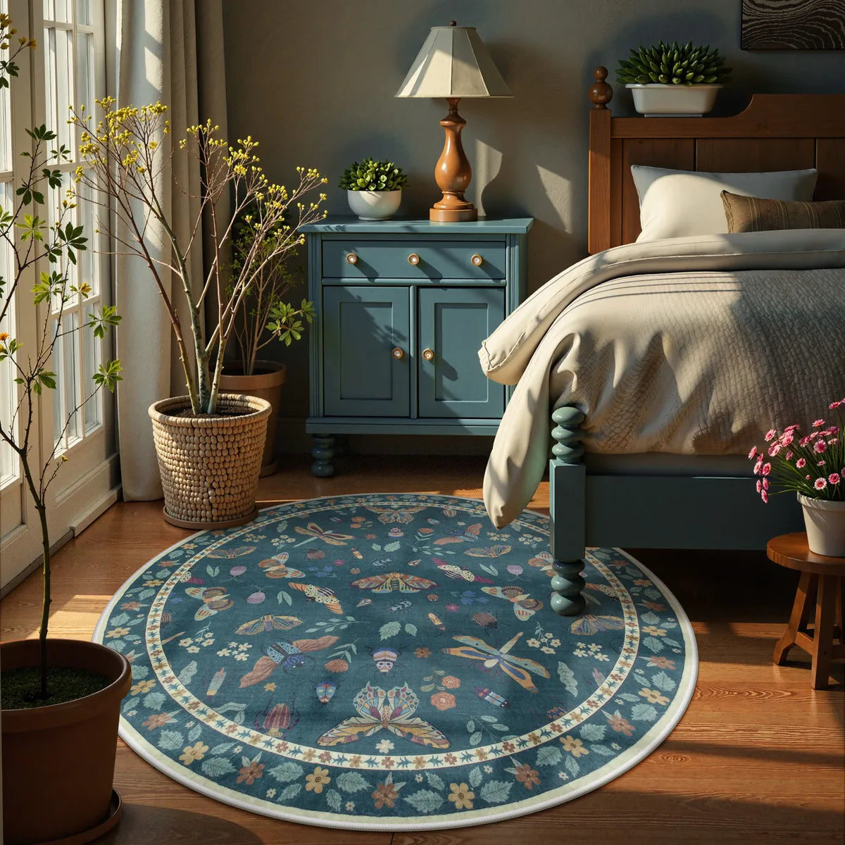 Vionnet Washable Modern Parisian Insect Green Area Rug Clearance Rugs Lahome