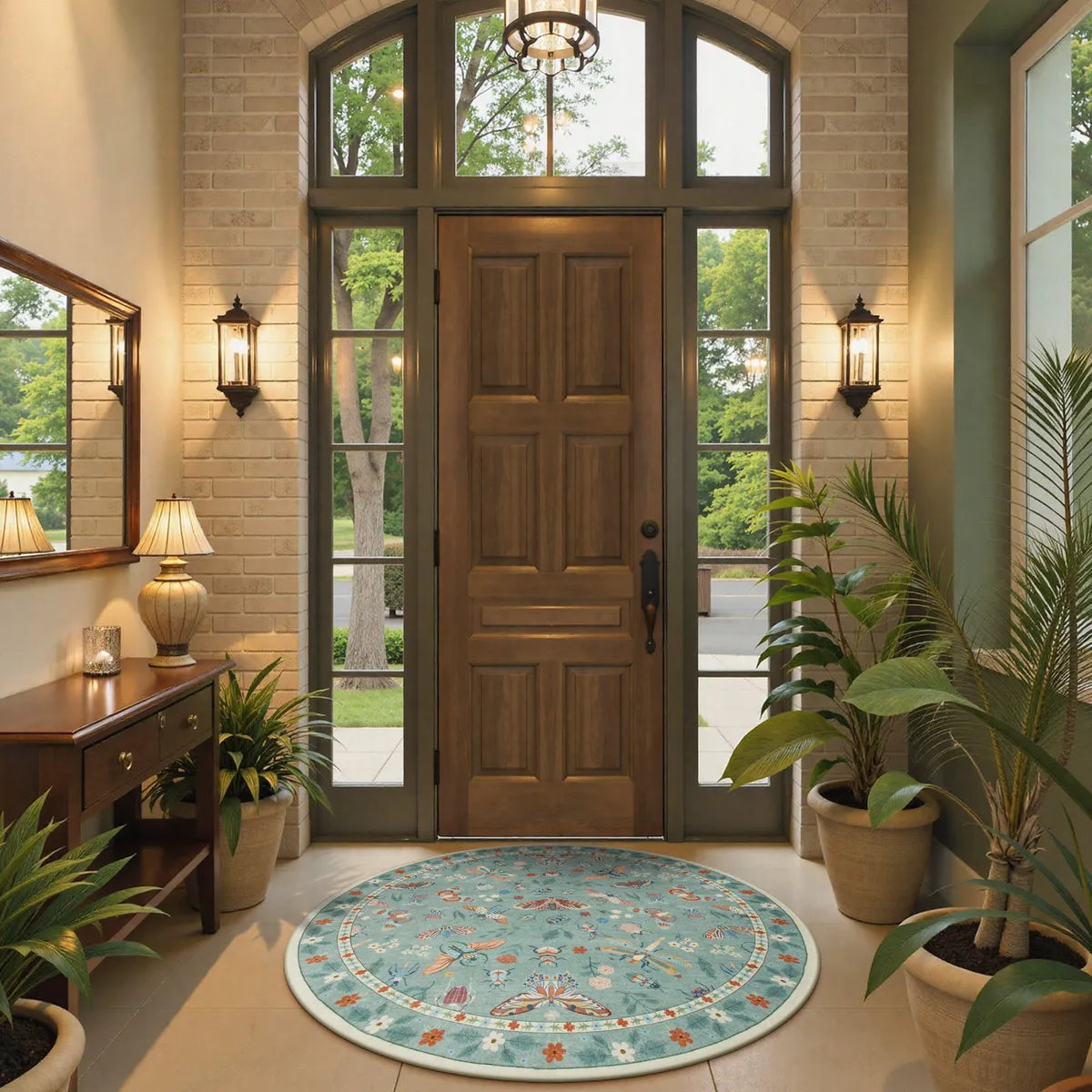 Vionnet Washable Modern Parisian Insect Light Green Rug Area Rugs Lahome