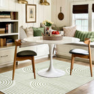 Darrell Washable Abstract Rainbow Stripe Green/White Rug Area Rugs Lahome